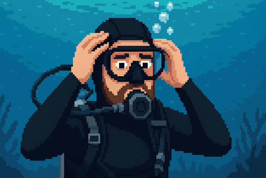scuba diving mask fiddle